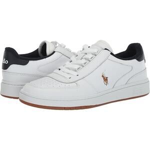 Polo Ralph Lauren Mens Court Low Top Leather Sneakers Shoes Size 11.5 Leather